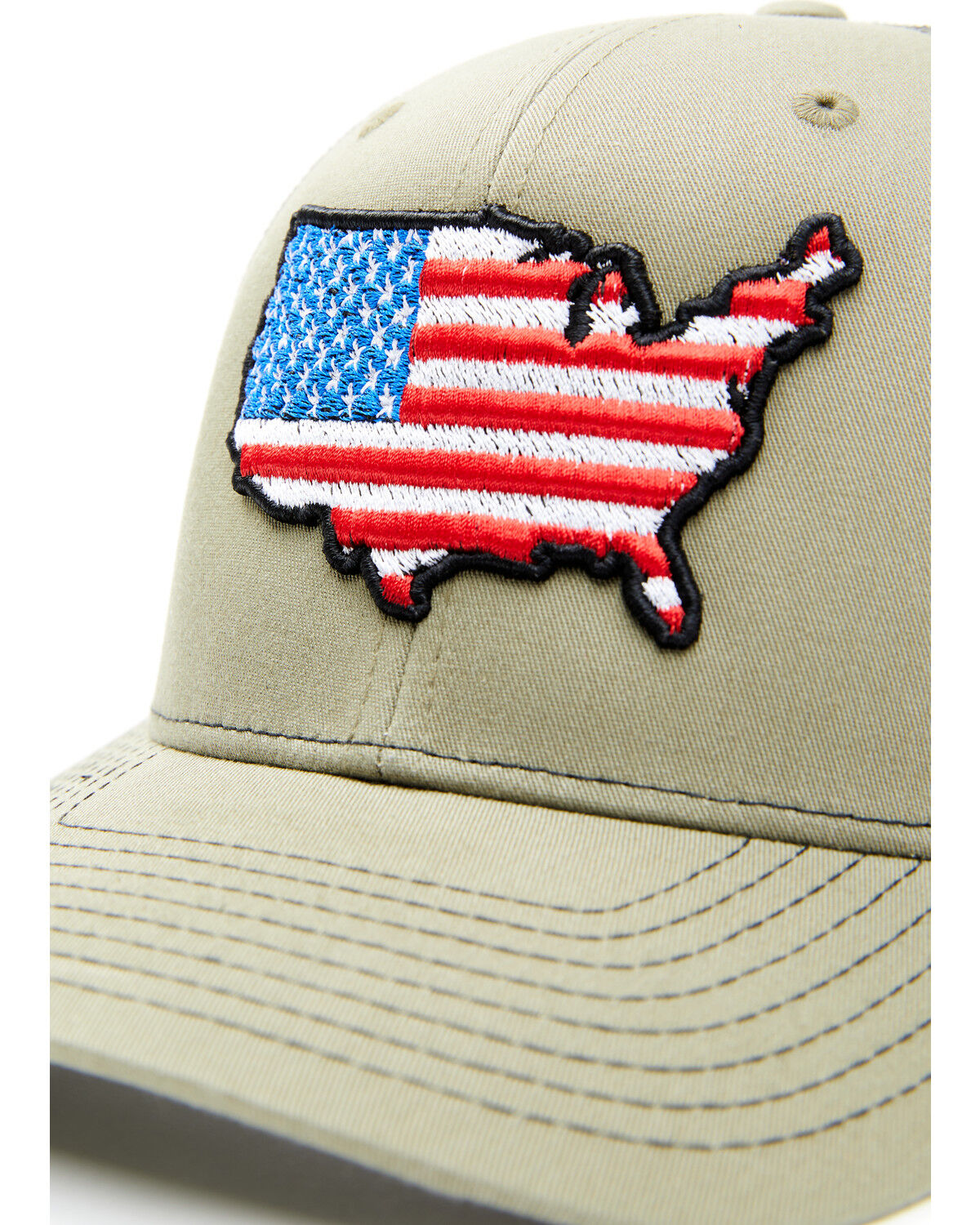 Image #2 - Oil Field Hats Men's Loden & Black American Flag US Patch Mesh-Back Ball Cap, Olive, hi-res