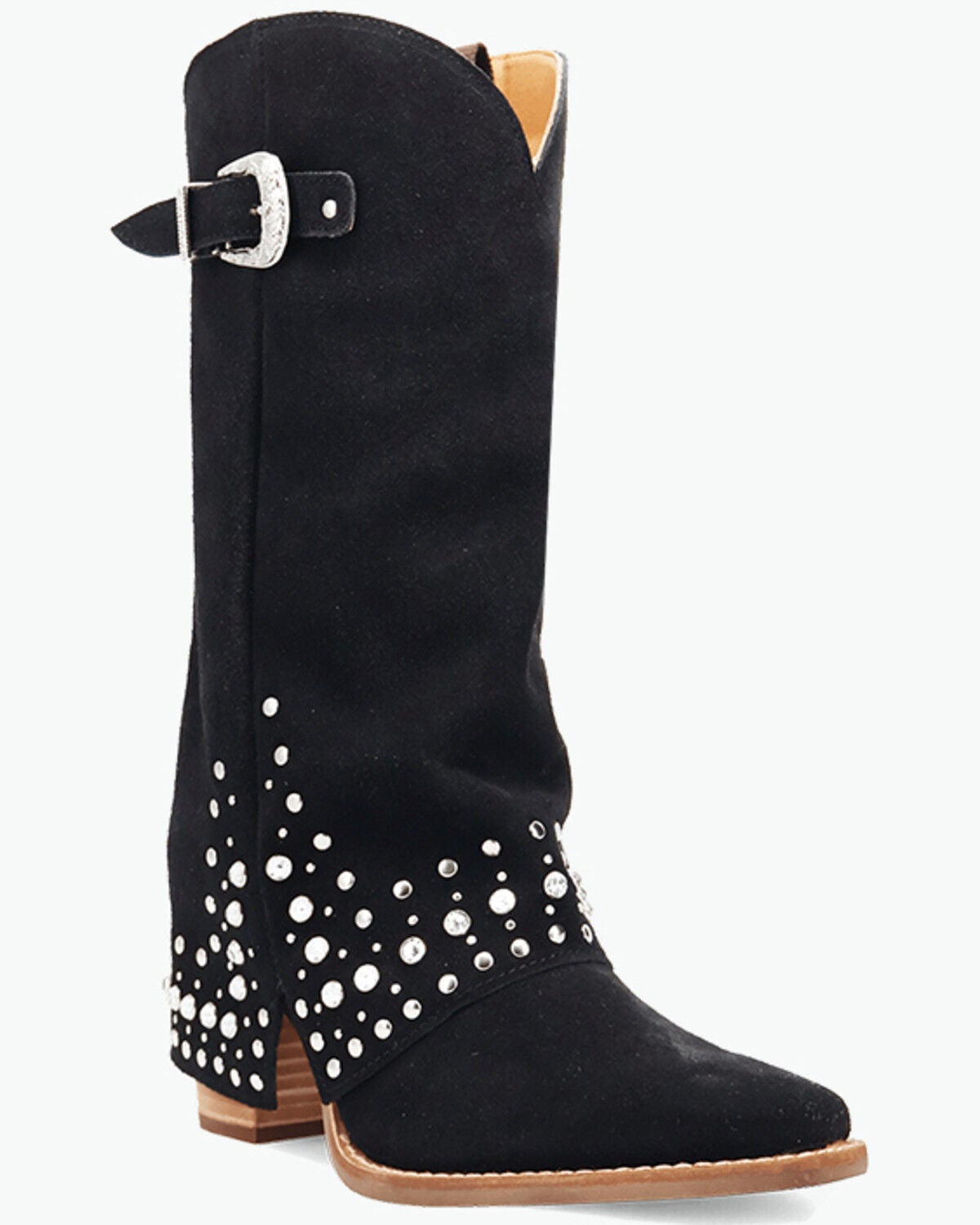 Dingo Women's Howdy Honey Suede Western Boots - Snip Toe, Black, hi-res