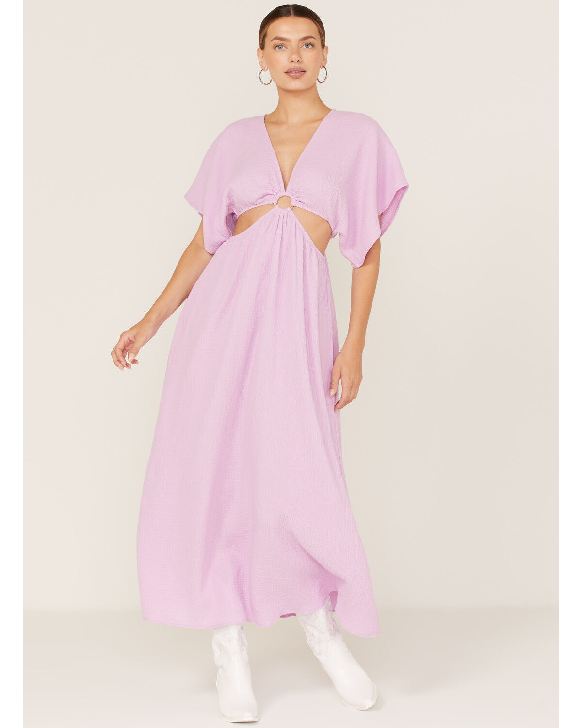 Image #1 - Show Me Your Mumu Women's Dana Cut-Out Midi Dress, Periwinkle, hi-res
