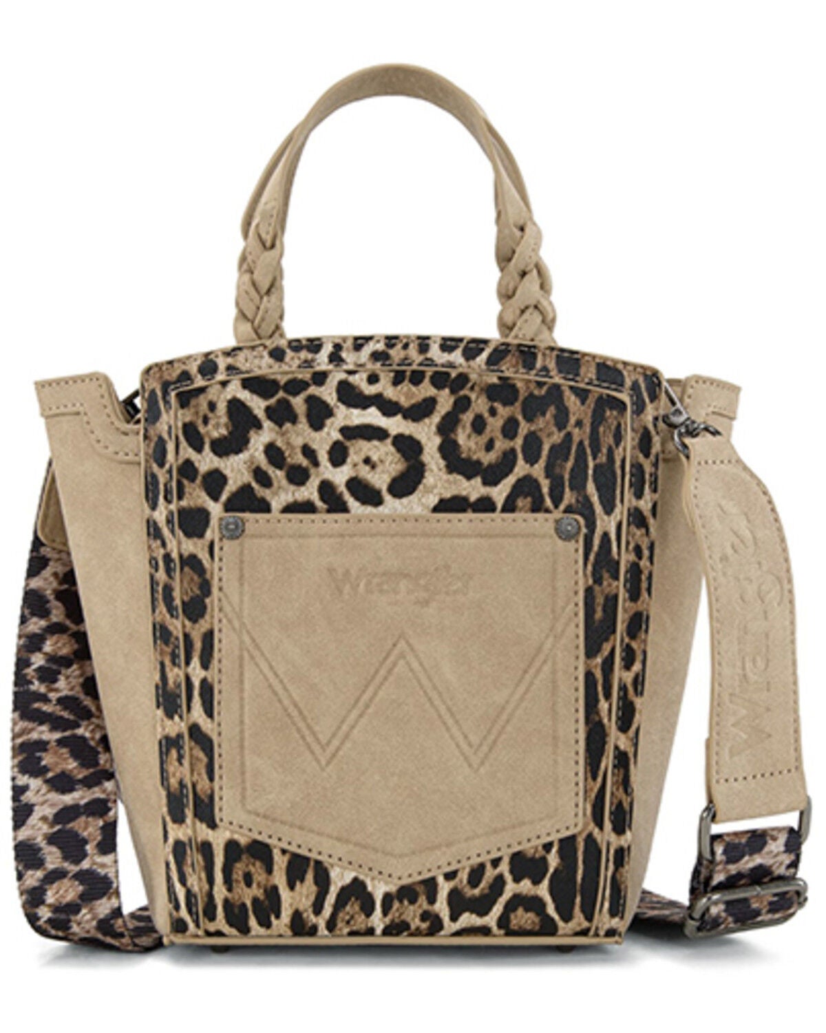 Image #2 - Wrangler Women's Leopard Print Crossbody Tote, Tan, hi-res