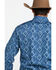 Rock 47 By Wrangler Men's Indigo Denim Floral Print Long Sleeve Western Shirt , Blue, hi-res