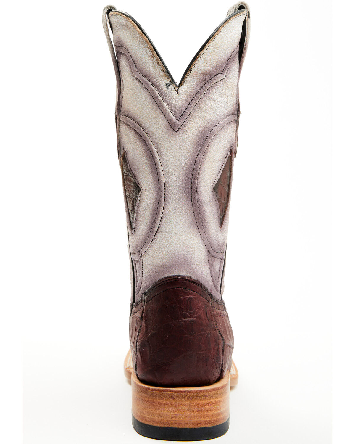 Image #5 - Tanner Mark Men's Exotic Caiman Western Boots - Broad Square Toe, Wine, hi-res