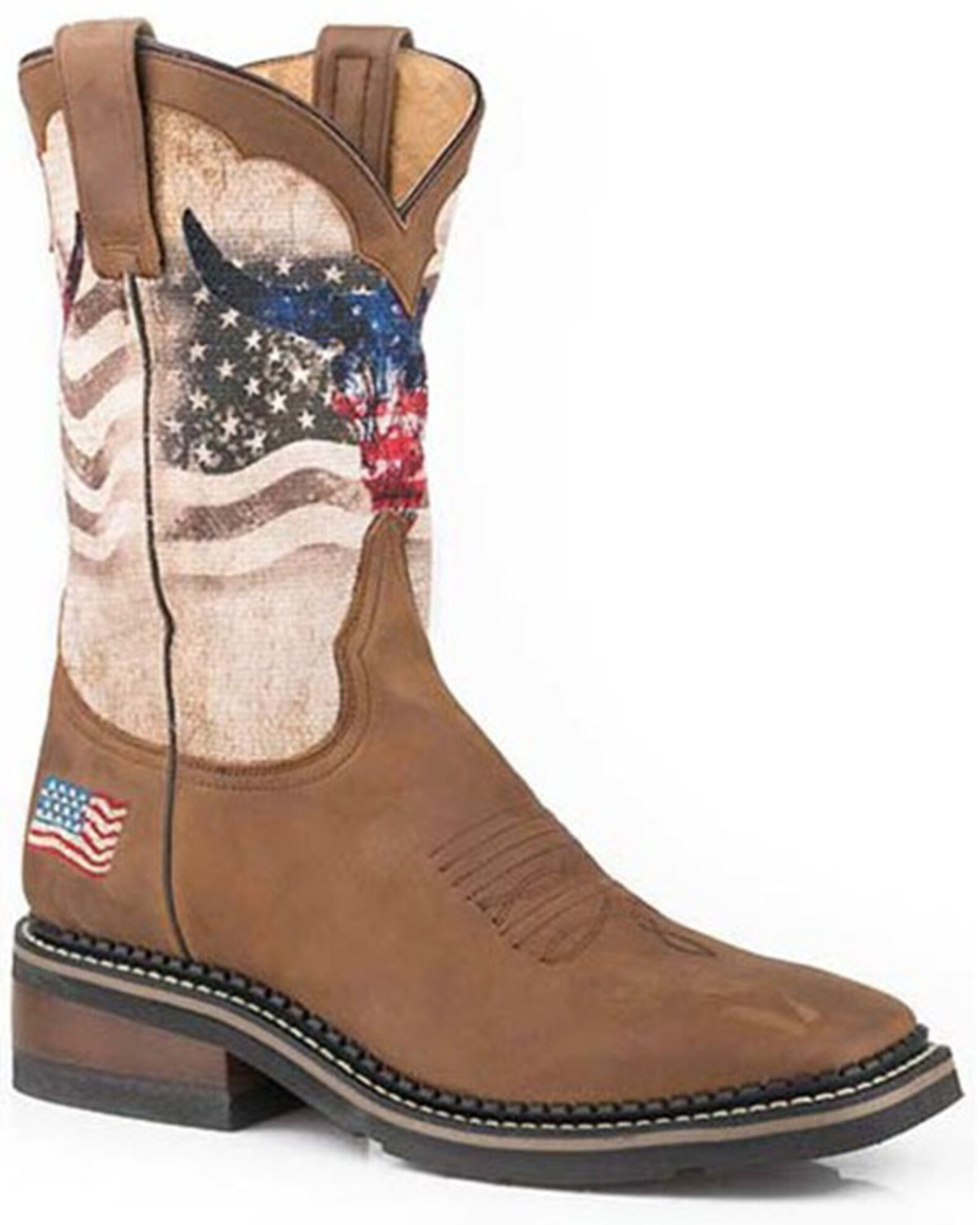 Broad square shop toe boots