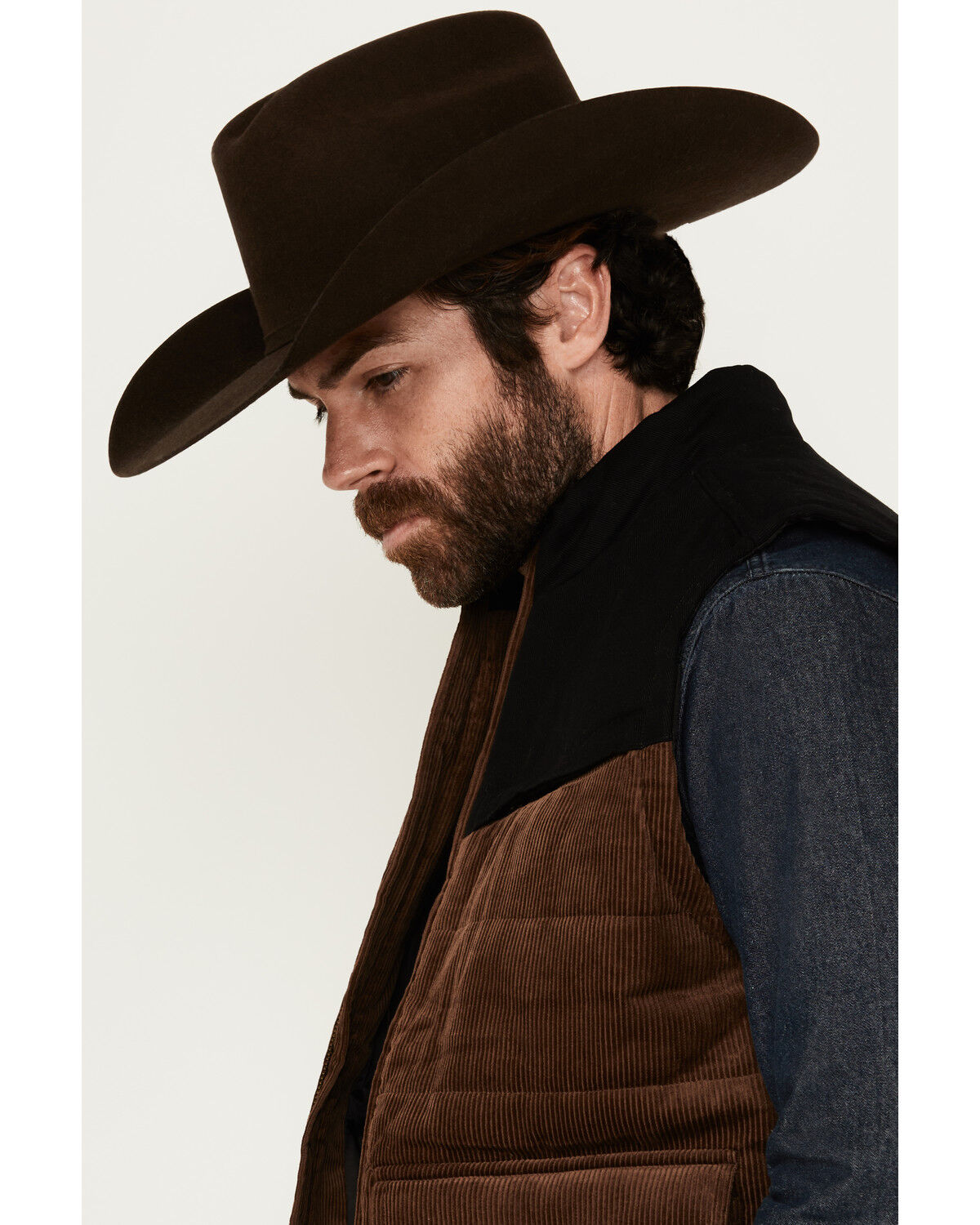 Image #2 - Cody James Men's Waren Corduroy Puffer Vest, Brown, hi-res