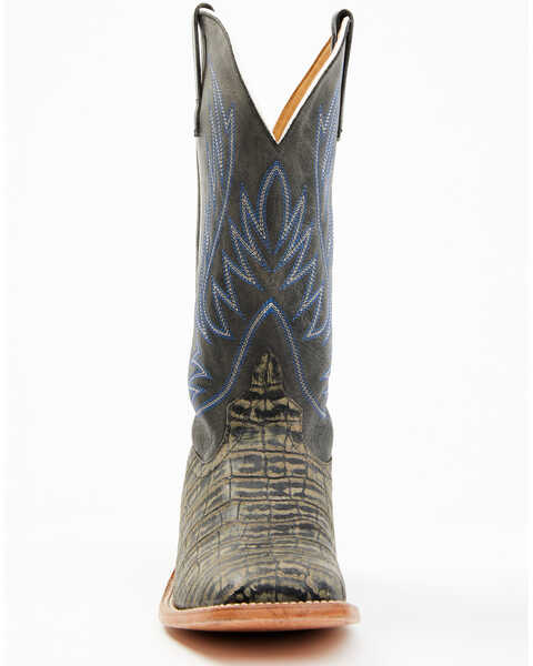 HorsePower Men's Coco Caiman Print Western Boots - Wide Square Toe, Grey, hi-res