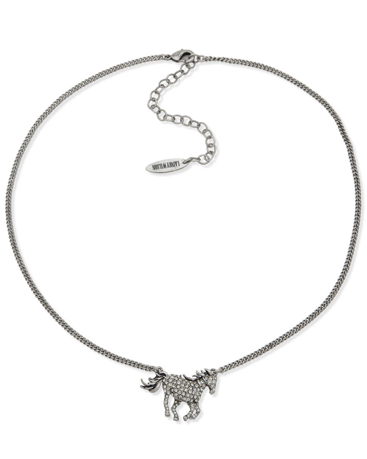 Image #1 - Lainey Wilson Women's Pav&eacute; Horse Necklace, Silver, hi-res