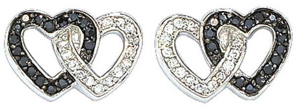Montana Silversmiths Women's Double Heart Stud Earrings, Silver, hi-res