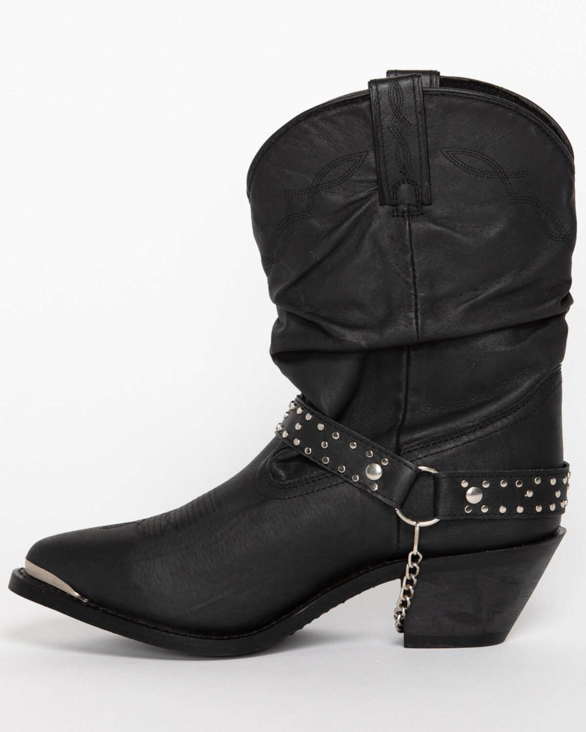 Image #5 - Shyanne Women's Tammye Slouch Harness Fashion Boots - Round Toe, Black, hi-res