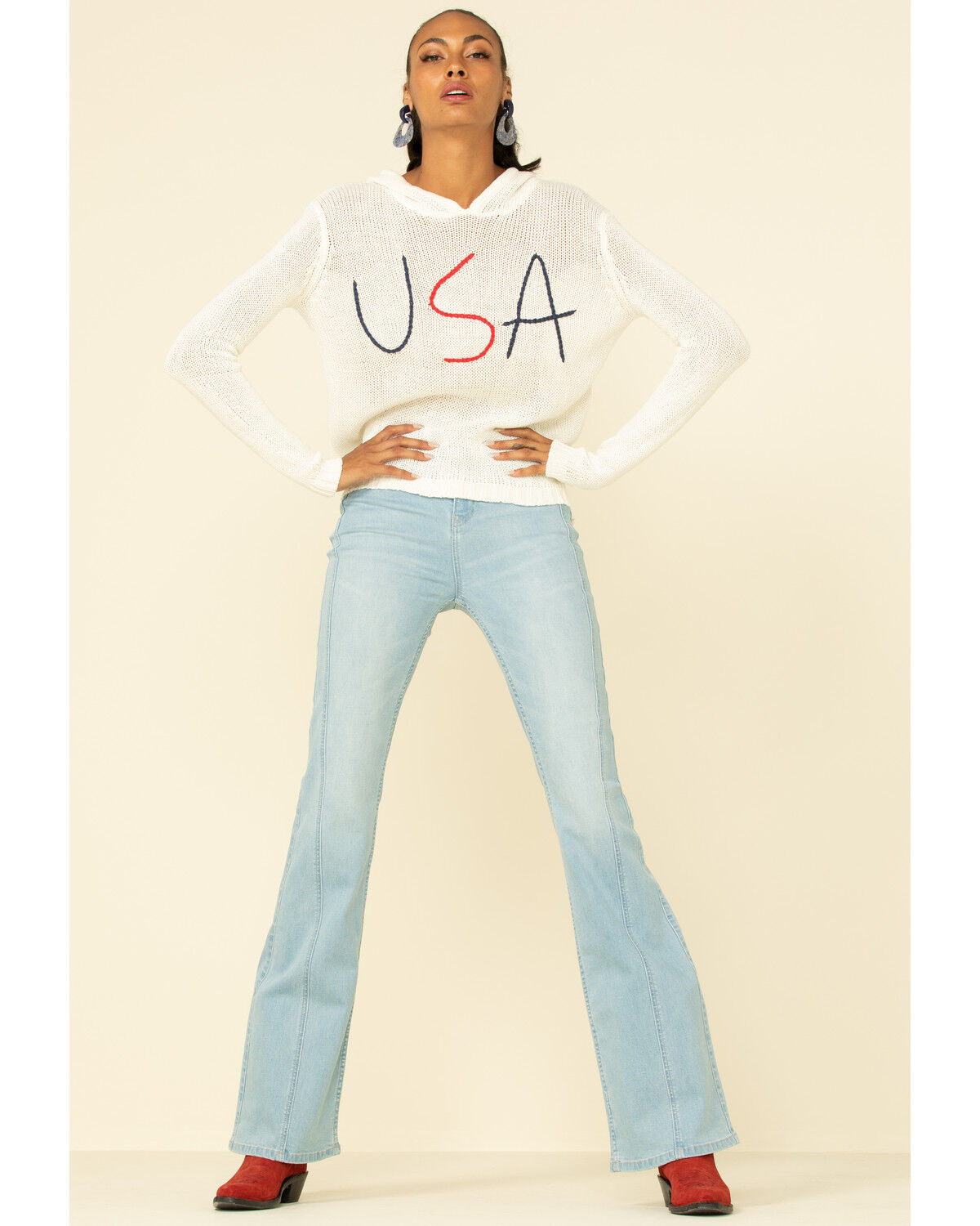 Image #1 - Vintage Havana Women's USA Graphic Hoodie, , hi-res