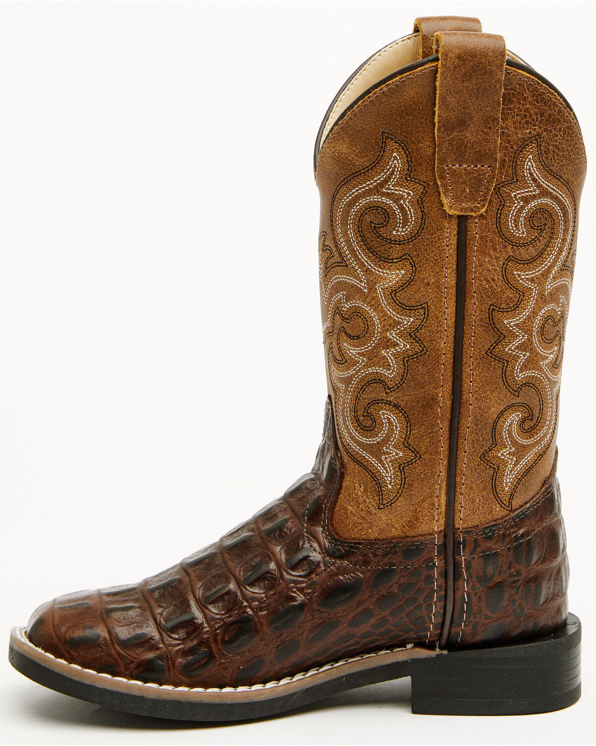 Image #3 - Cody James Boys' Dale Crocodile Print Western Boots - Broad Square Toe, Chocolate, hi-res