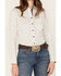 Image #3 - RANK 45® Women's Print Long Sleeve Stretch Snap Riding Shirt, Ivory, hi-res