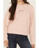 Image #3 - Ariat Women's Boot Barn Exclusive Embroidered Logo Crewneck, Peach, hi-res