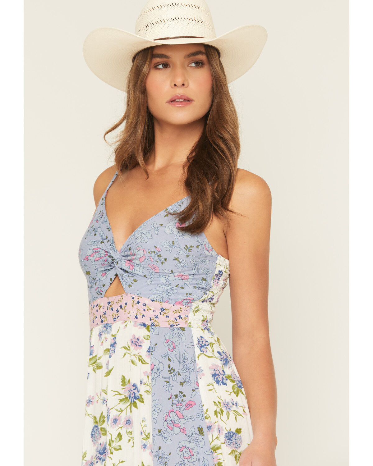 Image #2 - Angie Women's Floral Print Sleeveless Knot Midi Dress, Multi, hi-res
