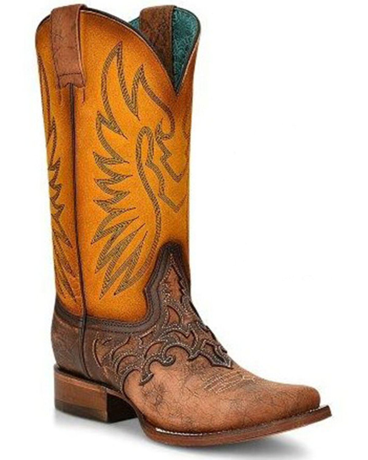 Image #1 - Corral Women's Inlay Western Boots - Square Toe, Brown, hi-res