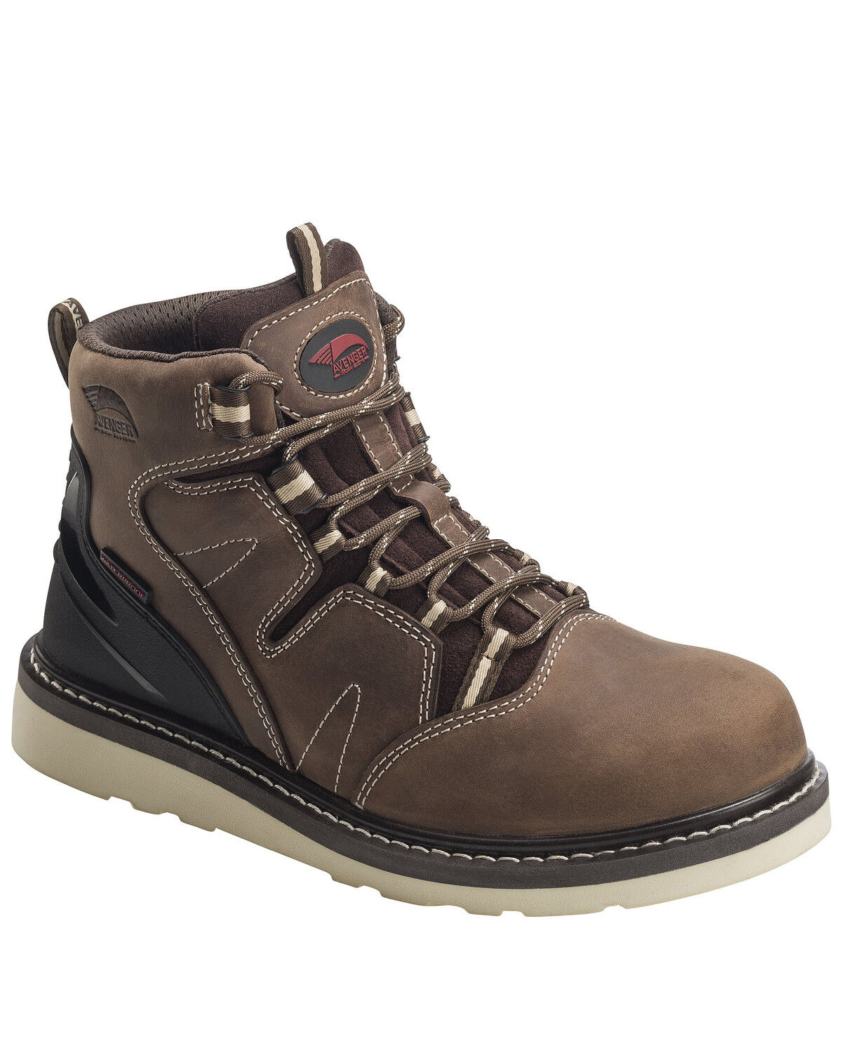 Image #1 - Avenger Men's Waterproof Puncture Resisting Work Boots - Soft Toe, Brown, hi-res
