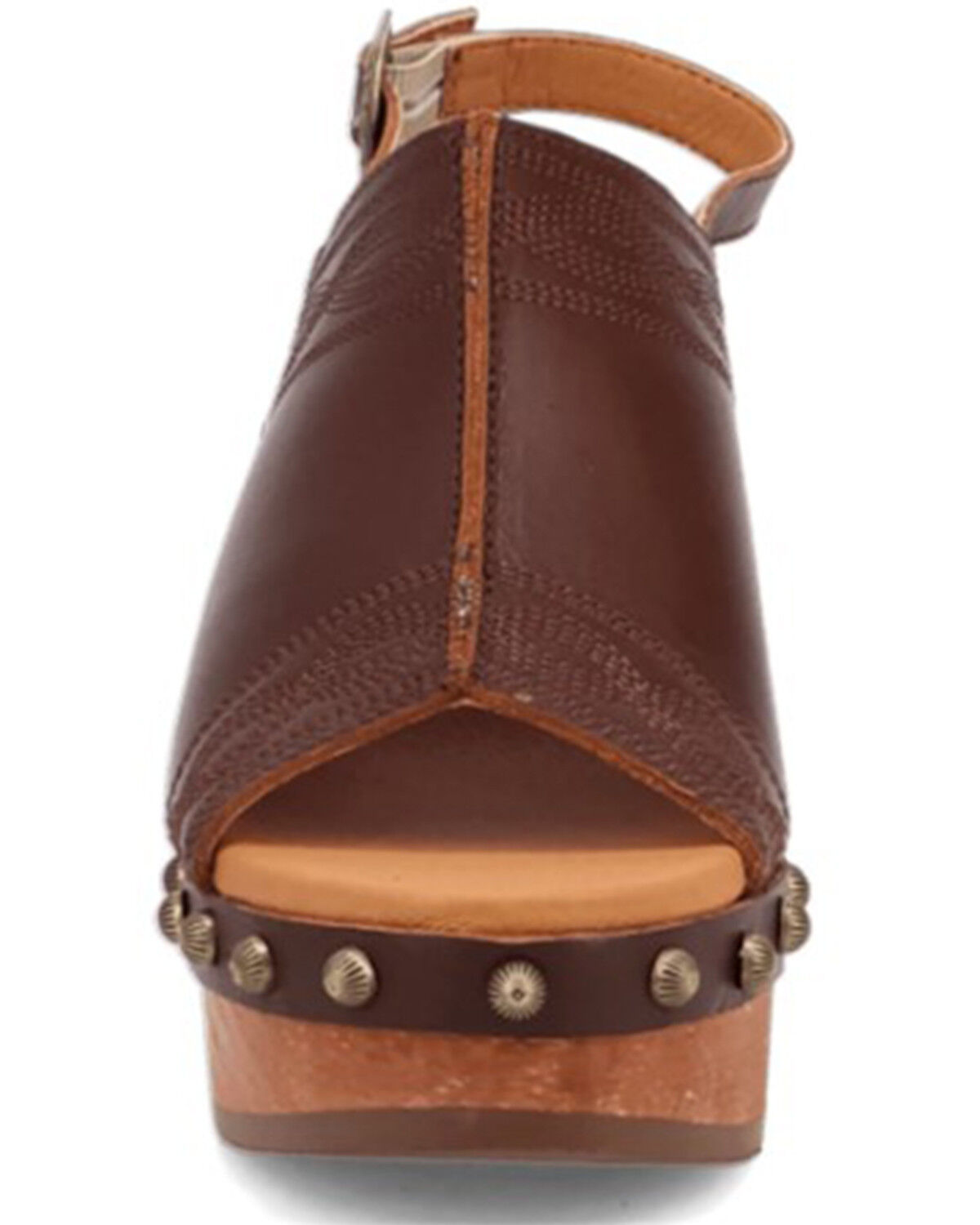 Image #4 - Dingo Women's Clover Wooden Sandals, Brown, hi-res