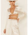 Image #1 - The Now Women's Lily Wrap Long Sleeve Crop Top , Cream, hi-res