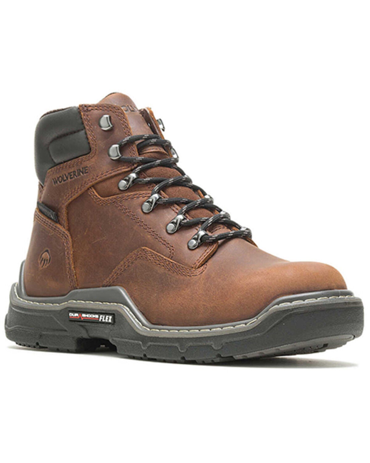 Wolverine Men's Raider Durashock Waterproof 6" Lace-Up Carbonmax Work Boots - Composite Toe, Chocolate, hi-res