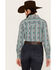 Image #4 - RANK 45® Women's Southwestern Striped Print Long Sleeve Snap Western Riding Shirt, Teal, hi-res
