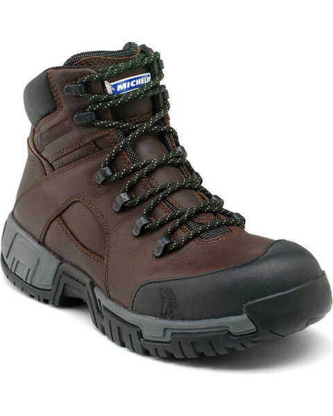 Michelin Men's HydroEdge WP 6" Work Boots - Steel Toe, Black, hi-res