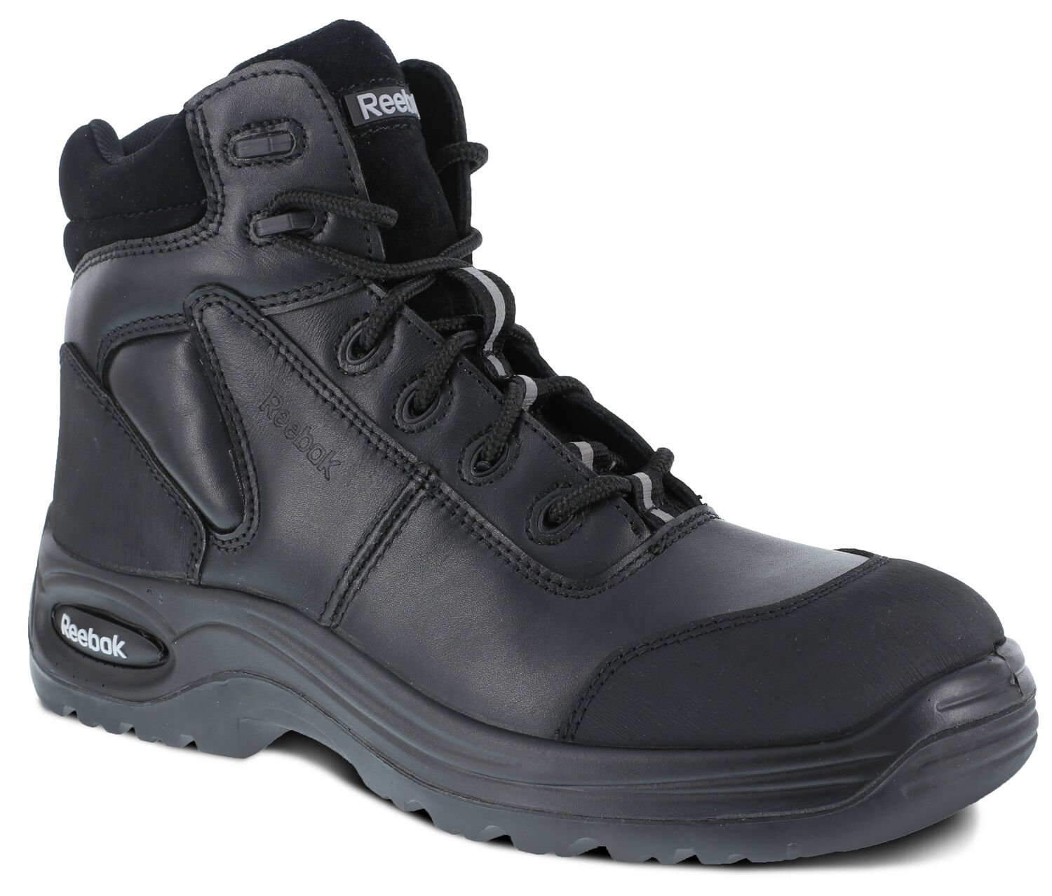 Image #1 - Reebok Men's Trainex 6" Lace-Up Work Boots - Composite Toe, Black, hi-res