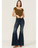 Image #4 - Shyanne Women's Square Neck Green Pointelle Top, Green/brown, hi-res