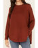 Image #3 - Cotton & Rye Women's Round Bottom Textured Sweater, Rust, hi-res