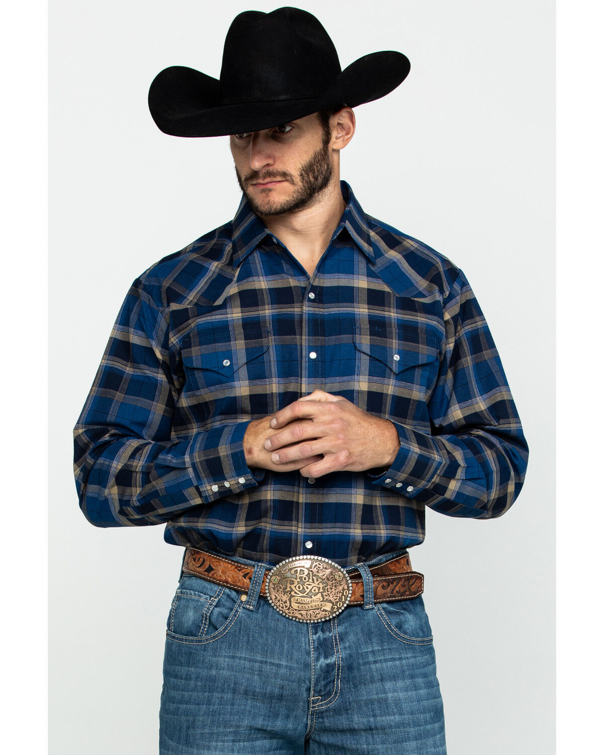 Image #4 - Ely Cattleman Men's Assorted Wrinkle Resistant Plaid Long Sleeve Western Shirt, Multi, hi-res