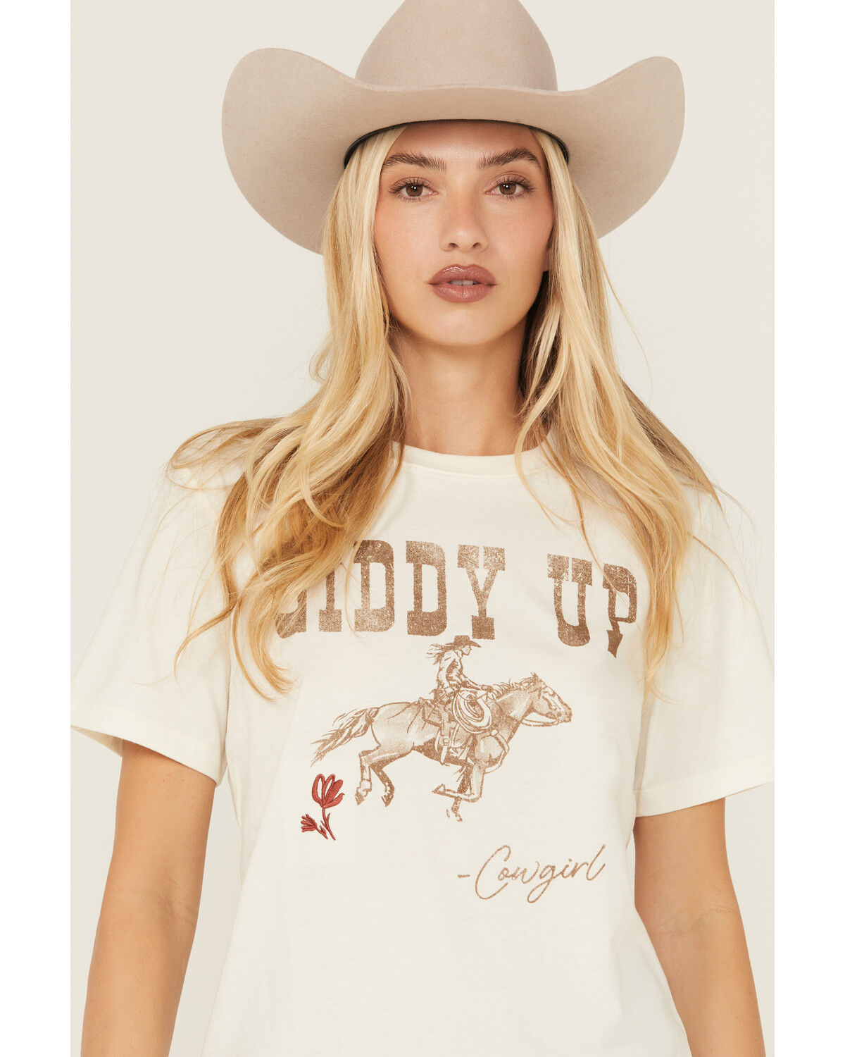 Image #2 - Idyllwind Women's Giddy Up Short Sleeve Graphic Tee, Ivory, hi-res