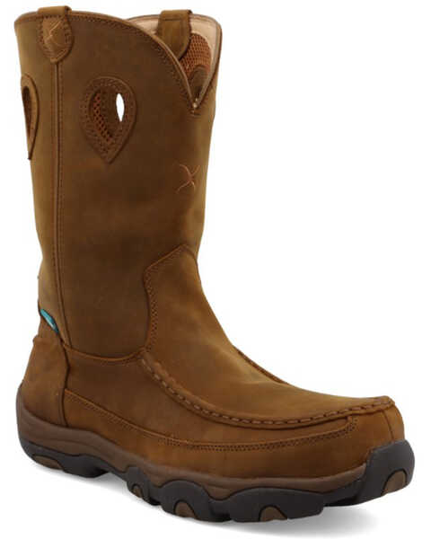 Twisted X Men's Waterproof Pull On Work Boots - Composite Toe, Brown, hi-res
