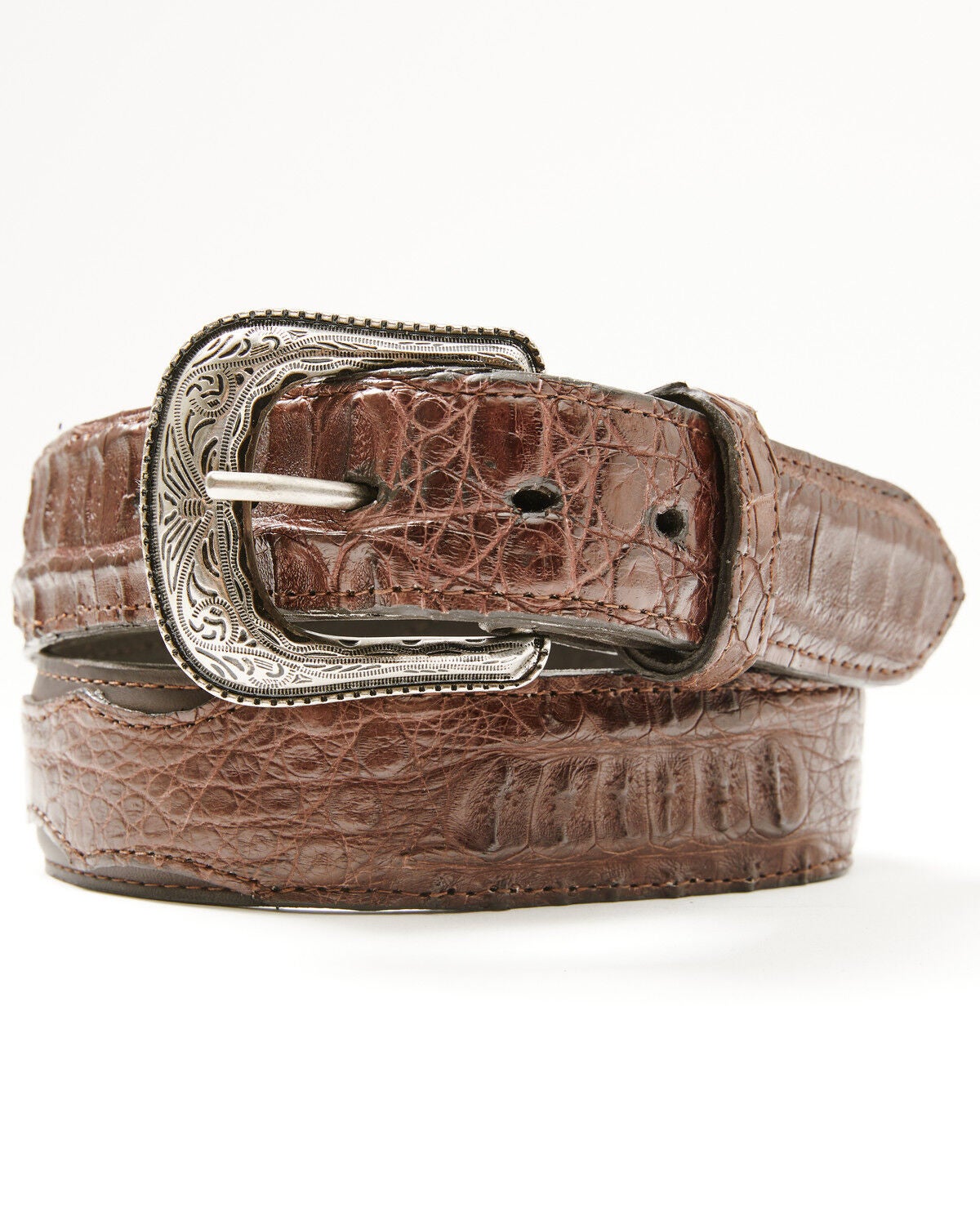 Image #1 - Cody James Men's Amarillo Exotic Caiman Leather Belt, Brown, hi-res