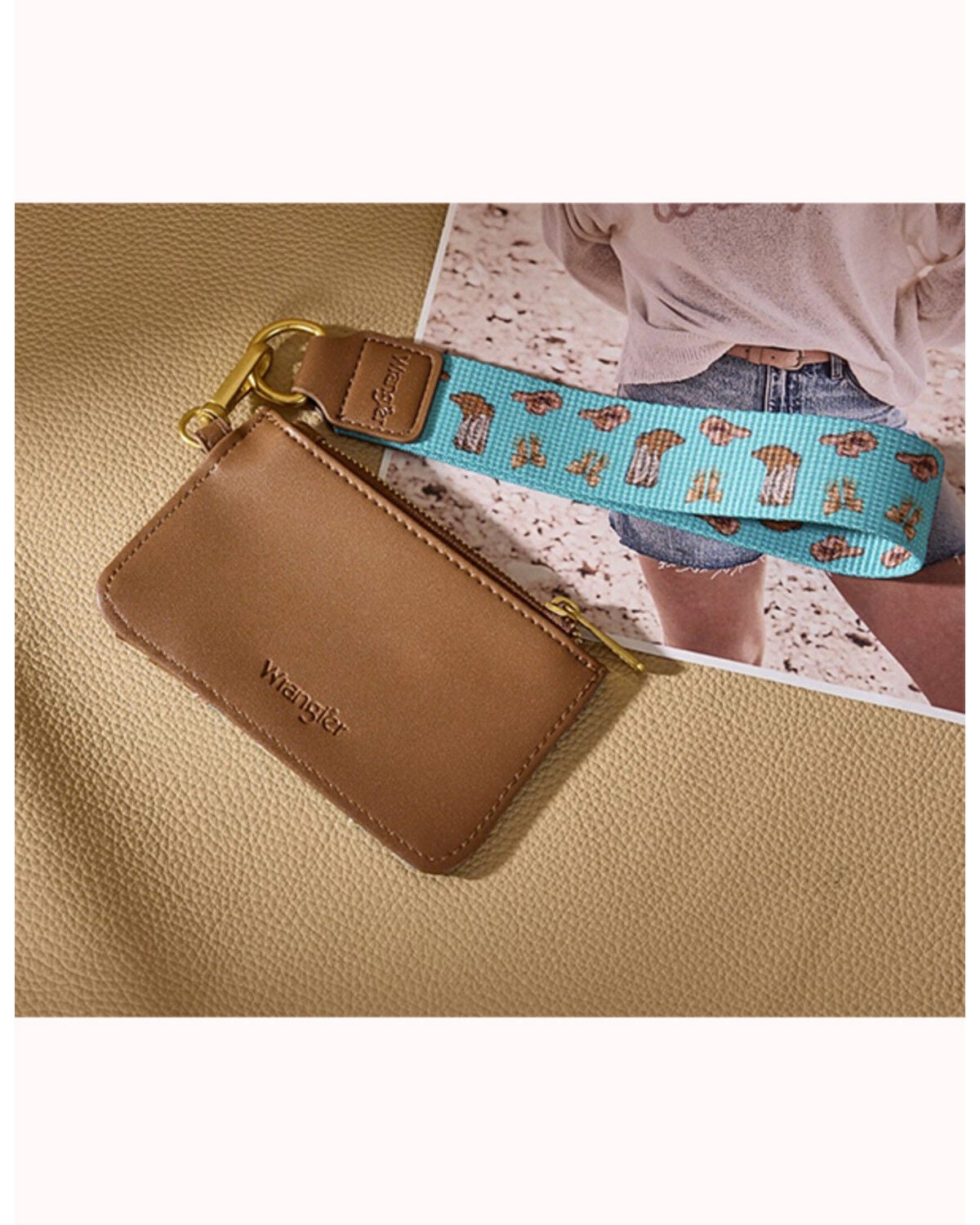 Image #2 - Wrangler Women's Western Print Wristlet Wallet, Turquoise, hi-res