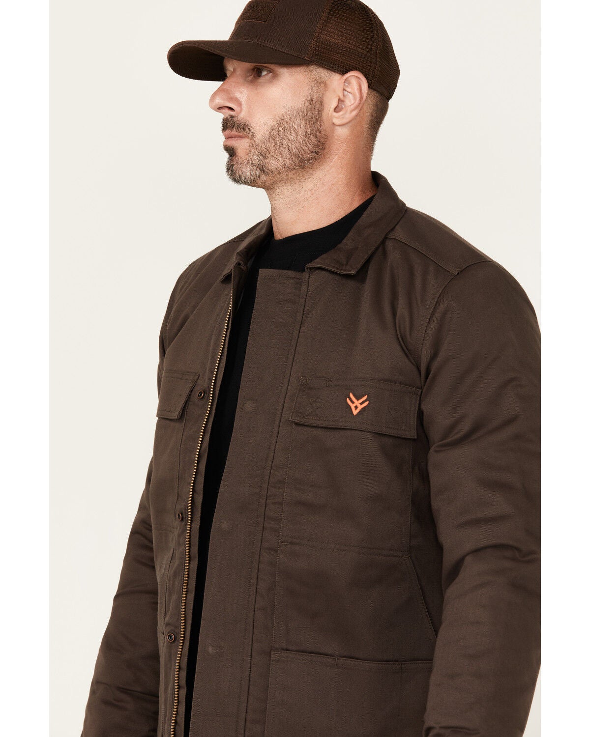 Image #3 - Hawx Men's FR Solid Car Coat, Brown, hi-res