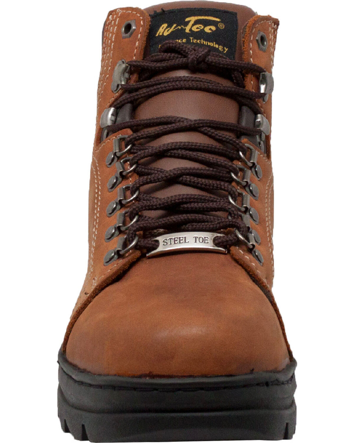 Image #3 - AdTec Men's 6" Leather Hiker Work Boots - Steel Toe, Brown, hi-res