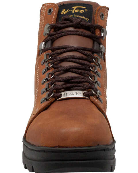 Image #3 - AdTec Men's 6" Leather Hiker Work Boots - Steel Toe , Brown, hi-res