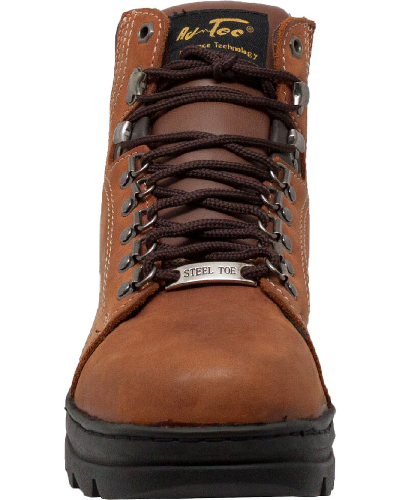 AdTec Men's 6" Brown Leather Hiker Work Boots - Steel Toe , Brown, hi-res
