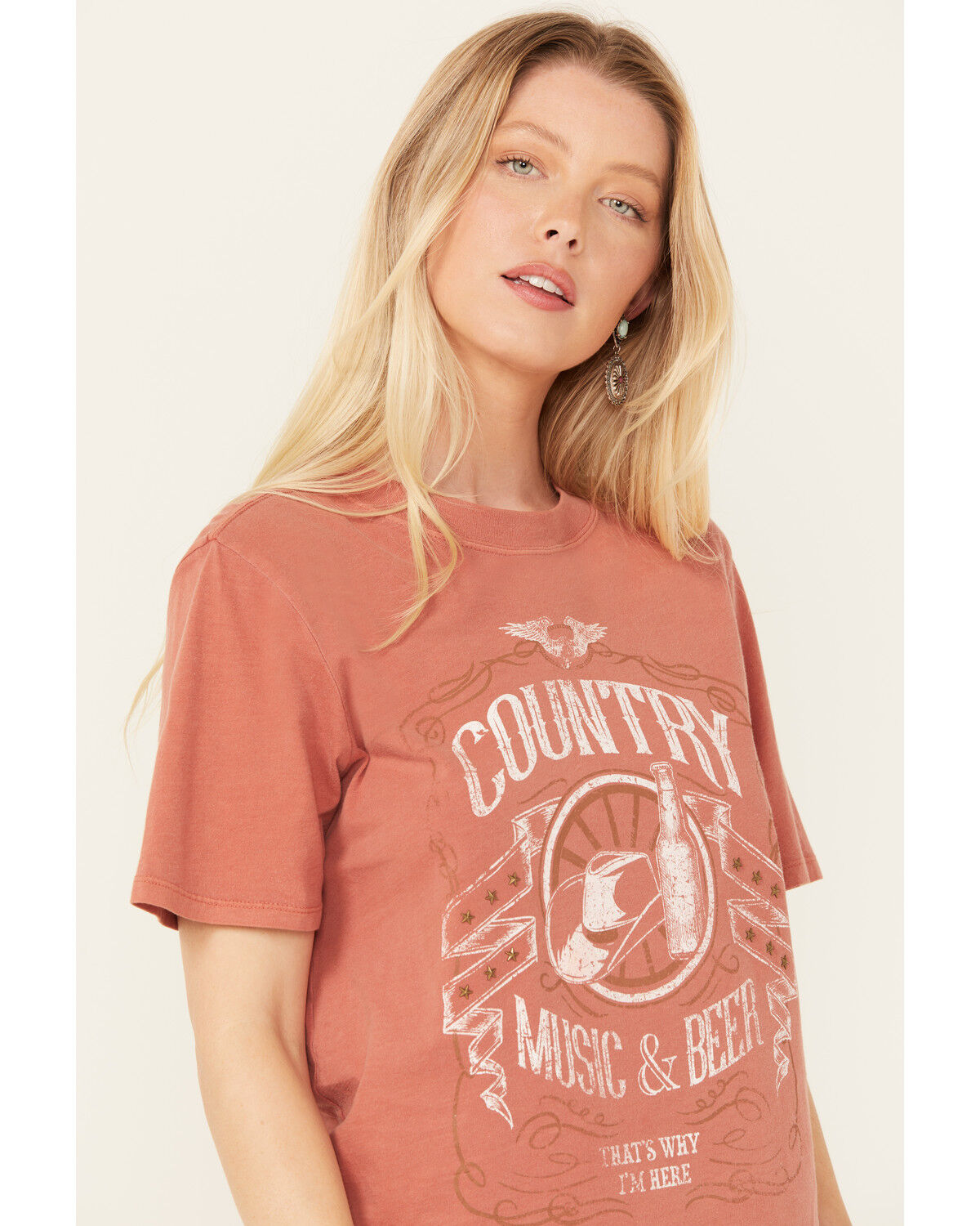 Image #2 - Idyllwind Women's Helen Country Music and Beer Short Sleeve Graphic Tee, Pecan, hi-res