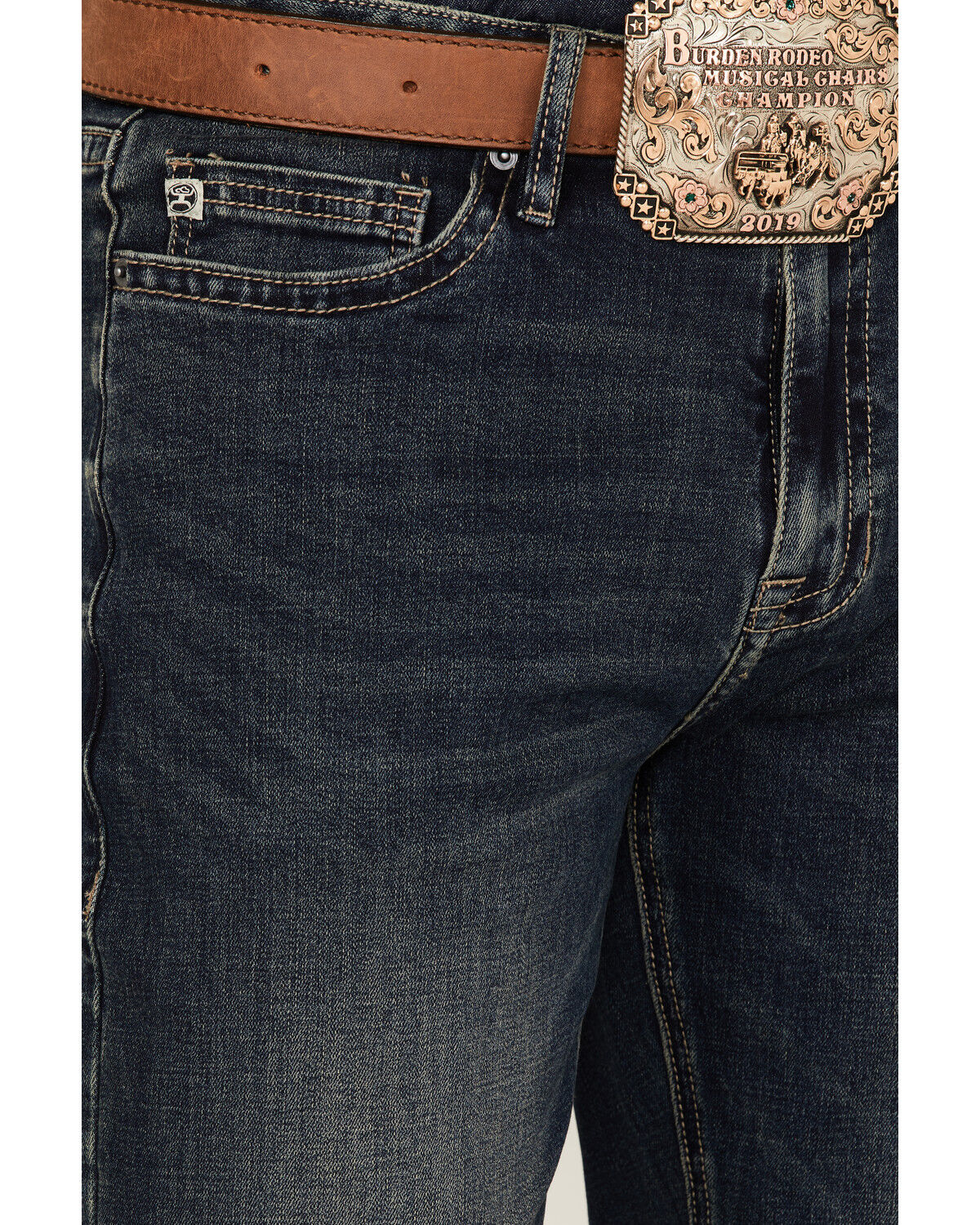 Image #4 - Hooey by Rock & Roll Denim Men's Dark Wash Double Barrel Reflex Stackable Bootcut Jeans, Dark Wash, hi-res