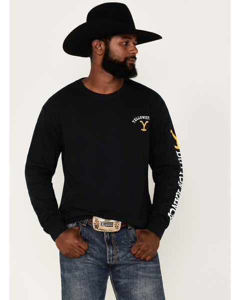 Changes Men's Yellowstone Dutton Ranch Long Sleeve T-Shirt, Black, hi-res