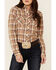 Roper Women's Multi Plaid Embroidered Yoke Long Sleeve Snap Western Core Shirt , Multi, hi-res