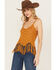 Image #2 - Rock & Roll Denim Women's Crochet Fringe Tank, Gold, hi-res
