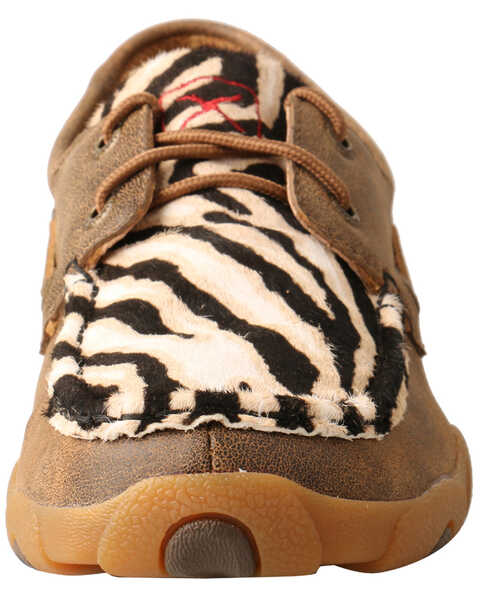 Image #5 - Twisted X Women's Zebra Hair On Hide Boat Shoes, Brown, hi-res
