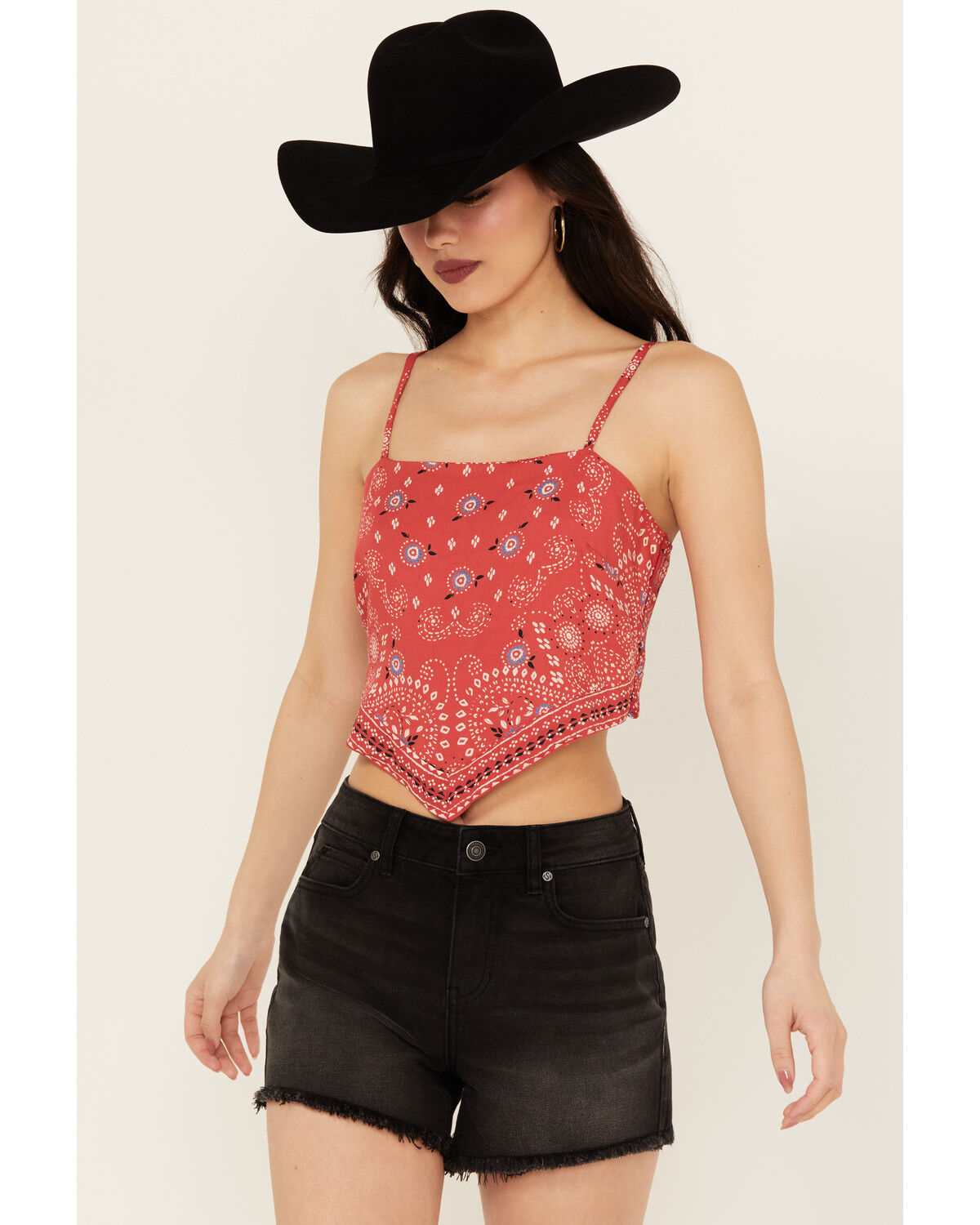 Image #1 - Angie Women's Bandana Print Top, , hi-res