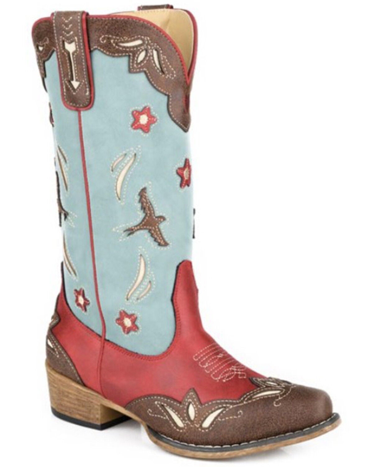 Roper Women's Birdie Western Boots - Snip Toe, Brown, hi-res