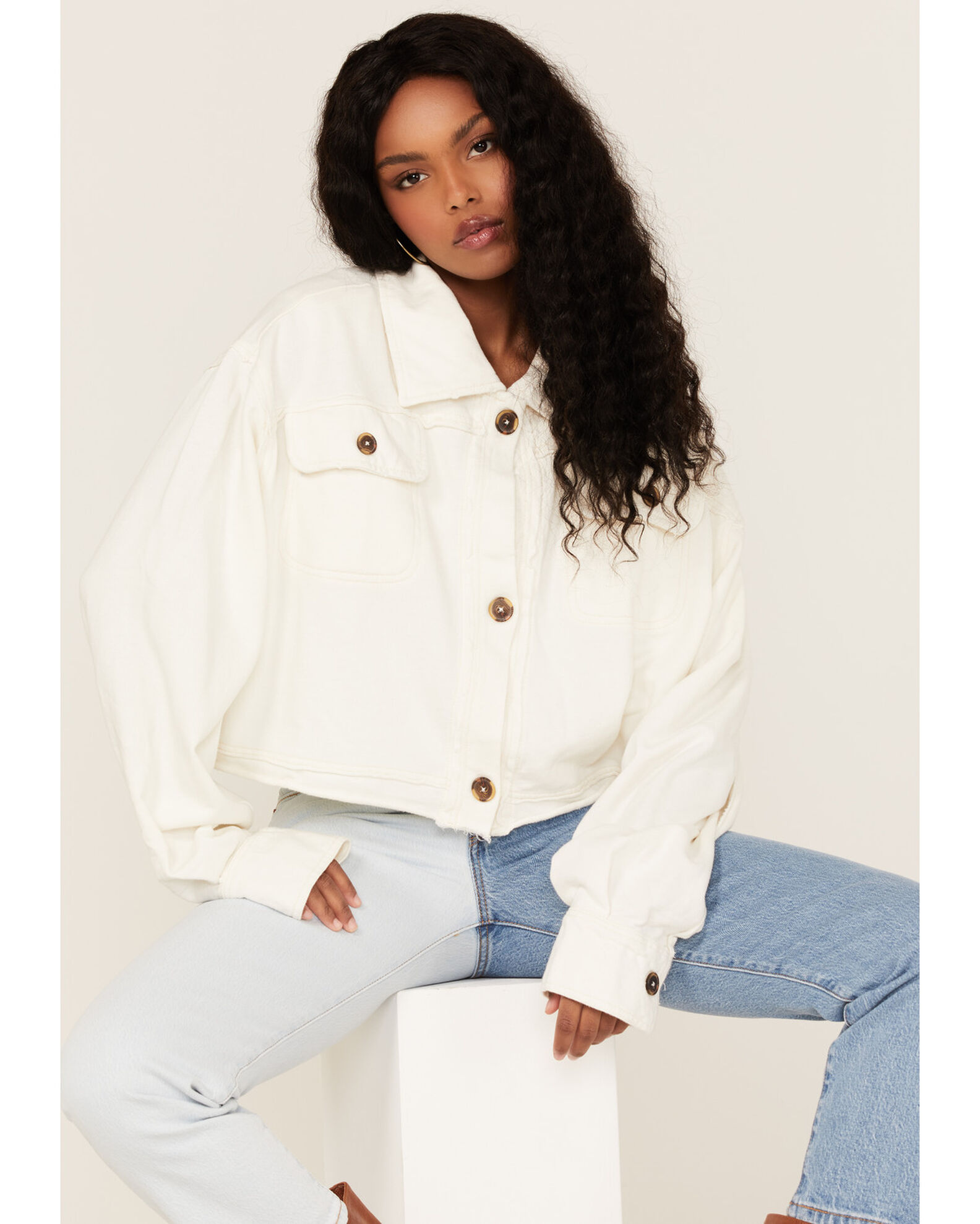 Free people cropped denim clearance jacket