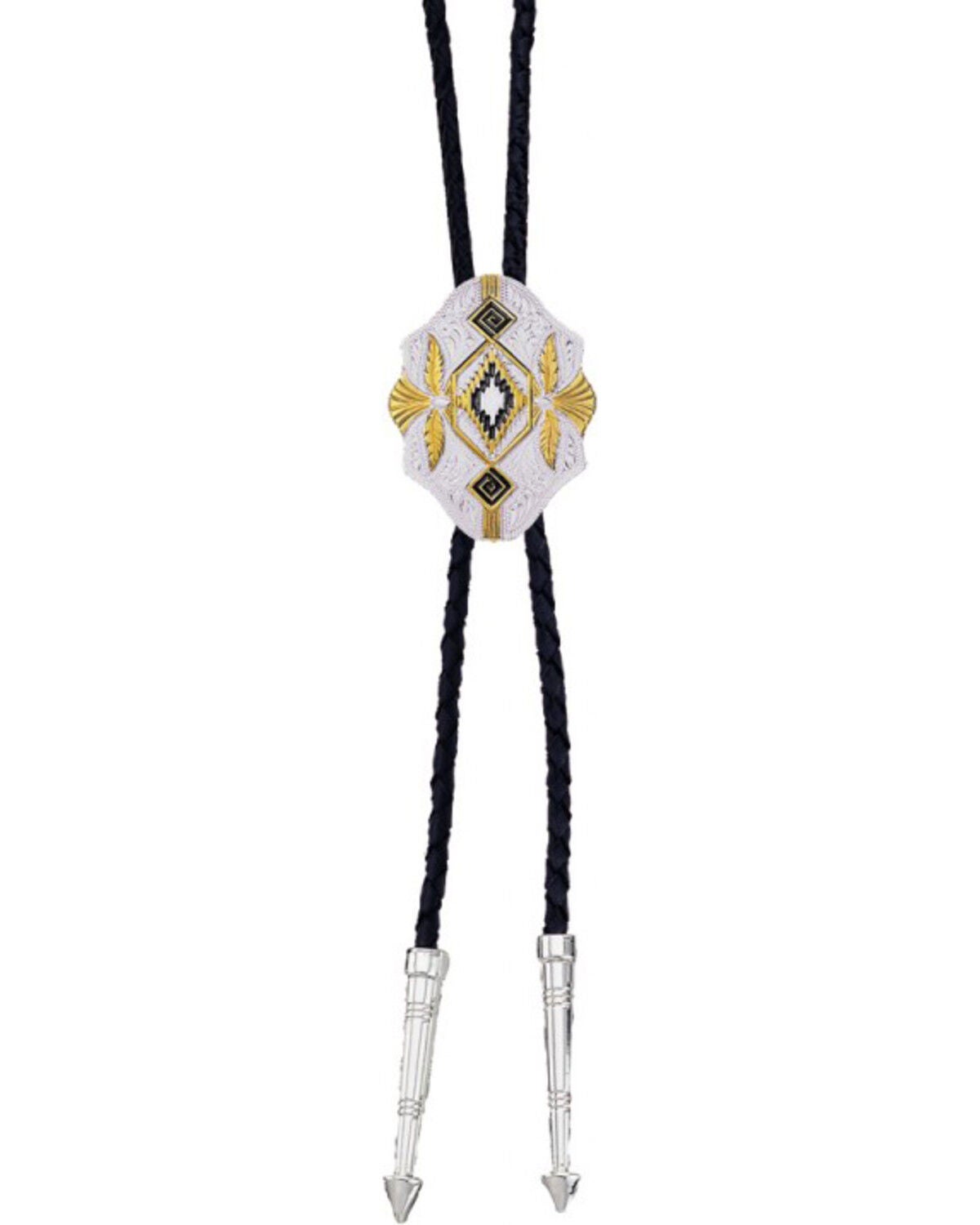 Montana Silversmiths Men's Southwest Scalloped Bolo Tie, No Color, hi-res
