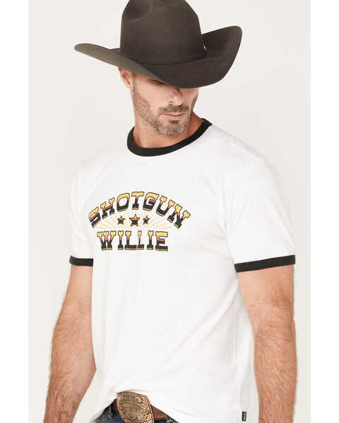 Brixton x Willie Nelson Men's Shotgun Graphic Ringer T-Shirt, White, hi-res