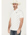 Image #2 - Rock & Roll Denim Men's Longhorn Print Short Sleeve Button-Down Polo, White, hi-res