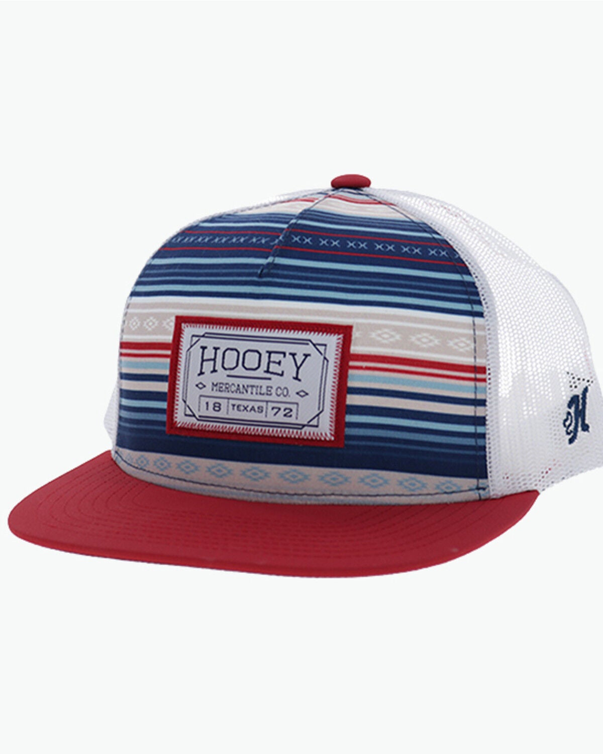 Hooey Men's Doc Trucker Cap, Blue/white, hi-res