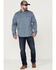 Image #3 - Brothers and Sons Men's Weathered Twill Solid Long Sleeve Button-Down Western Shirt, Indigo, hi-res